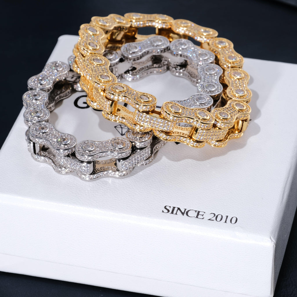 BIKE CHAIN LINK ICED HIP HOP BRACELET - The GUU Shop