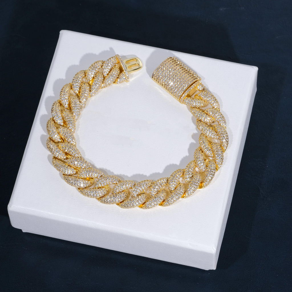 15mm 5-Row Iced Cuban Bracelet