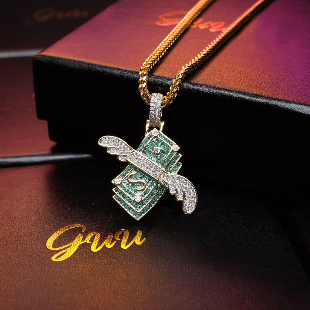 18K Gold-Plated AAA CZ Money Personality Pendant