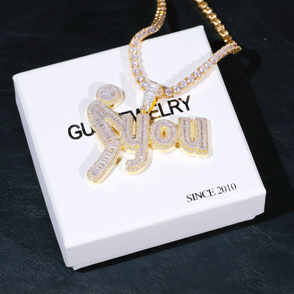 Fxxk You Baguette Two-Layer Iced Necklace - The GUU Shop