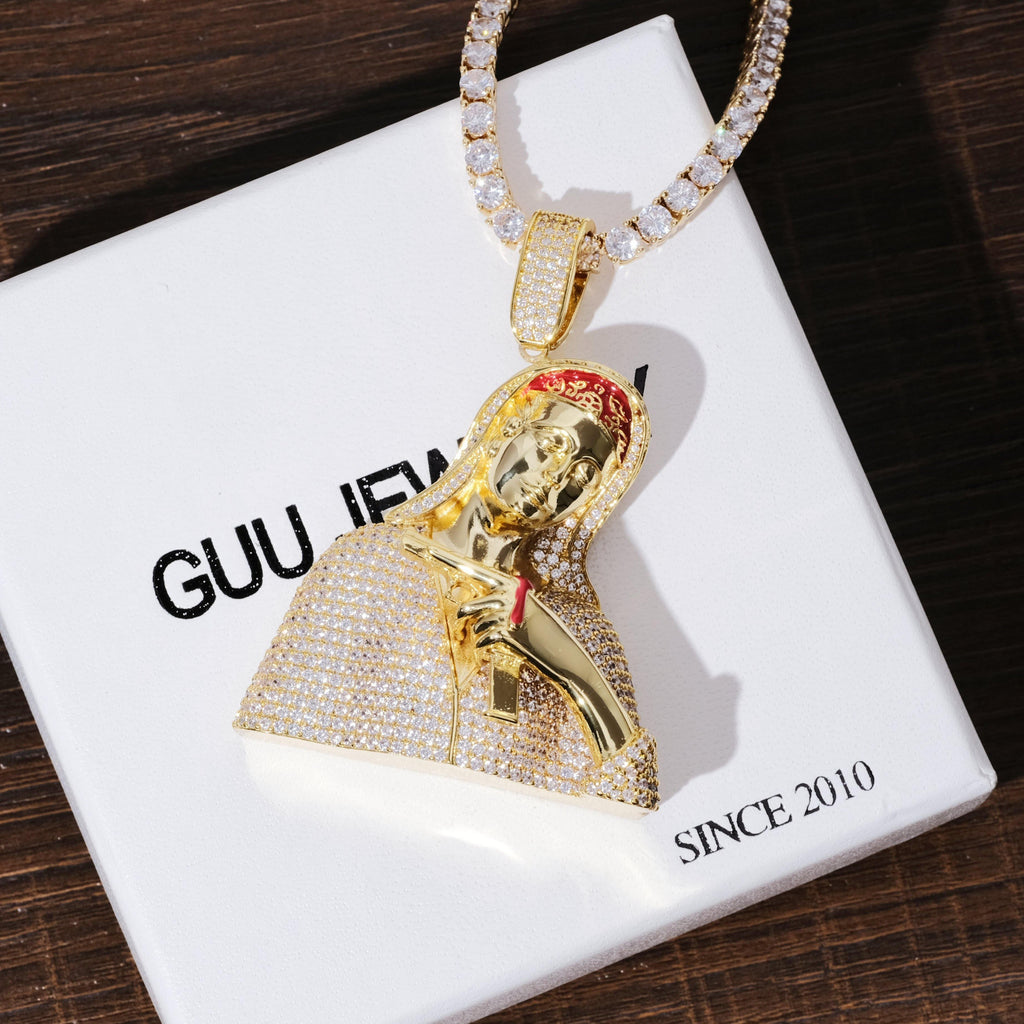 Iced Mary With Gun Necklace - The GUU Shop