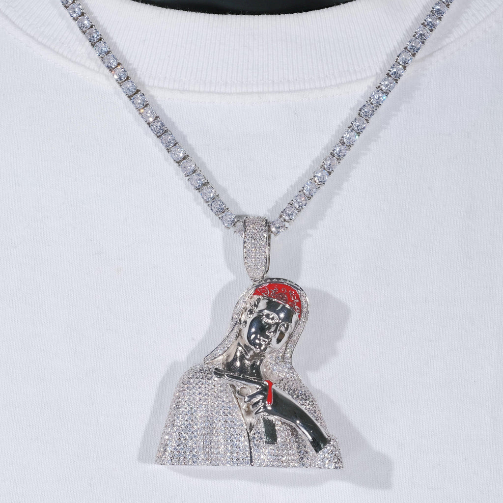 Iced Mary With Gun Necklace - The GUU Shop