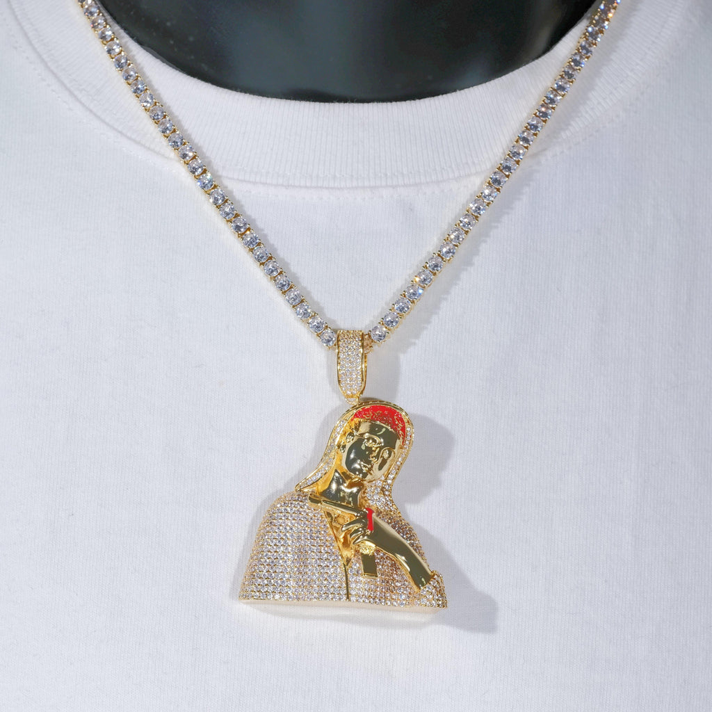 Iced Mary With Gun Necklace - The GUU Shop