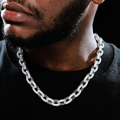 Annular Iced Prong Link Choker in WhiteGold - The GUU Shop