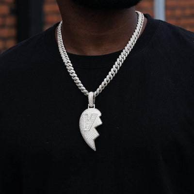 The Iced V Broken Heart Necklace - The GUU Shop