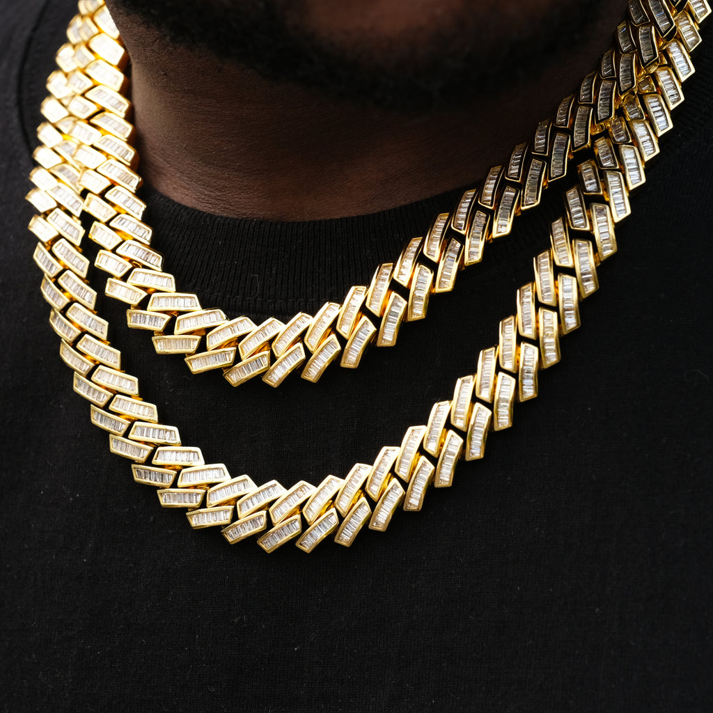 14MM Baguette Channel Set Cuban Necklace - The GUU Shop
