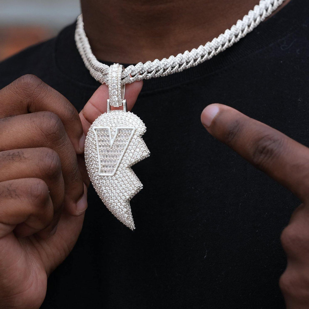 Broken heart cuban link chain Clearance