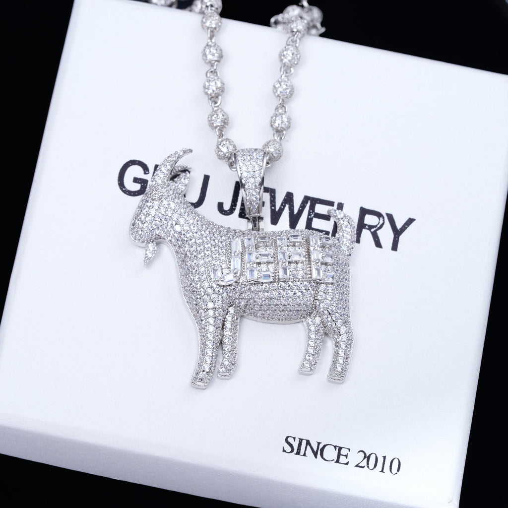 Iced Baguette Jefe Goat Necklace