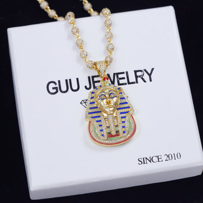 Iced Pharaoh Egypt Necklace