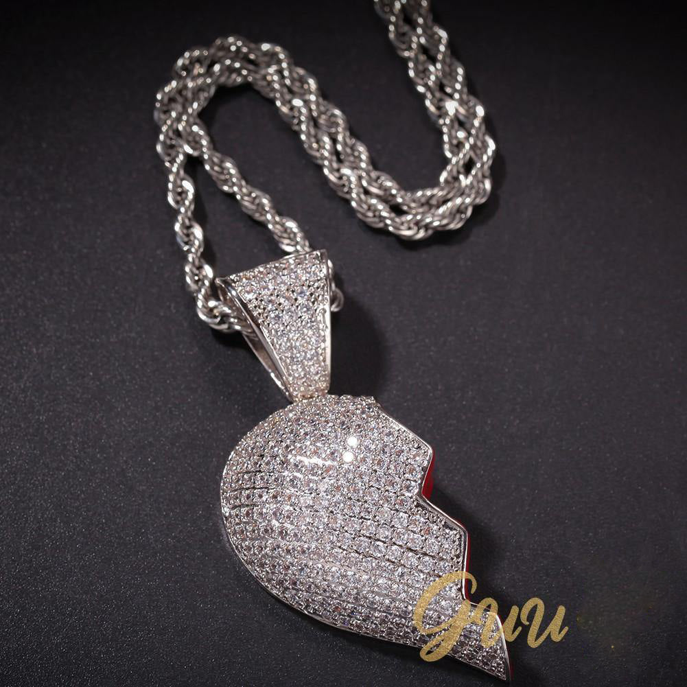 18K Gold-Plated CZ Heartbreak Pendant (with Chain) - The GUU Shop