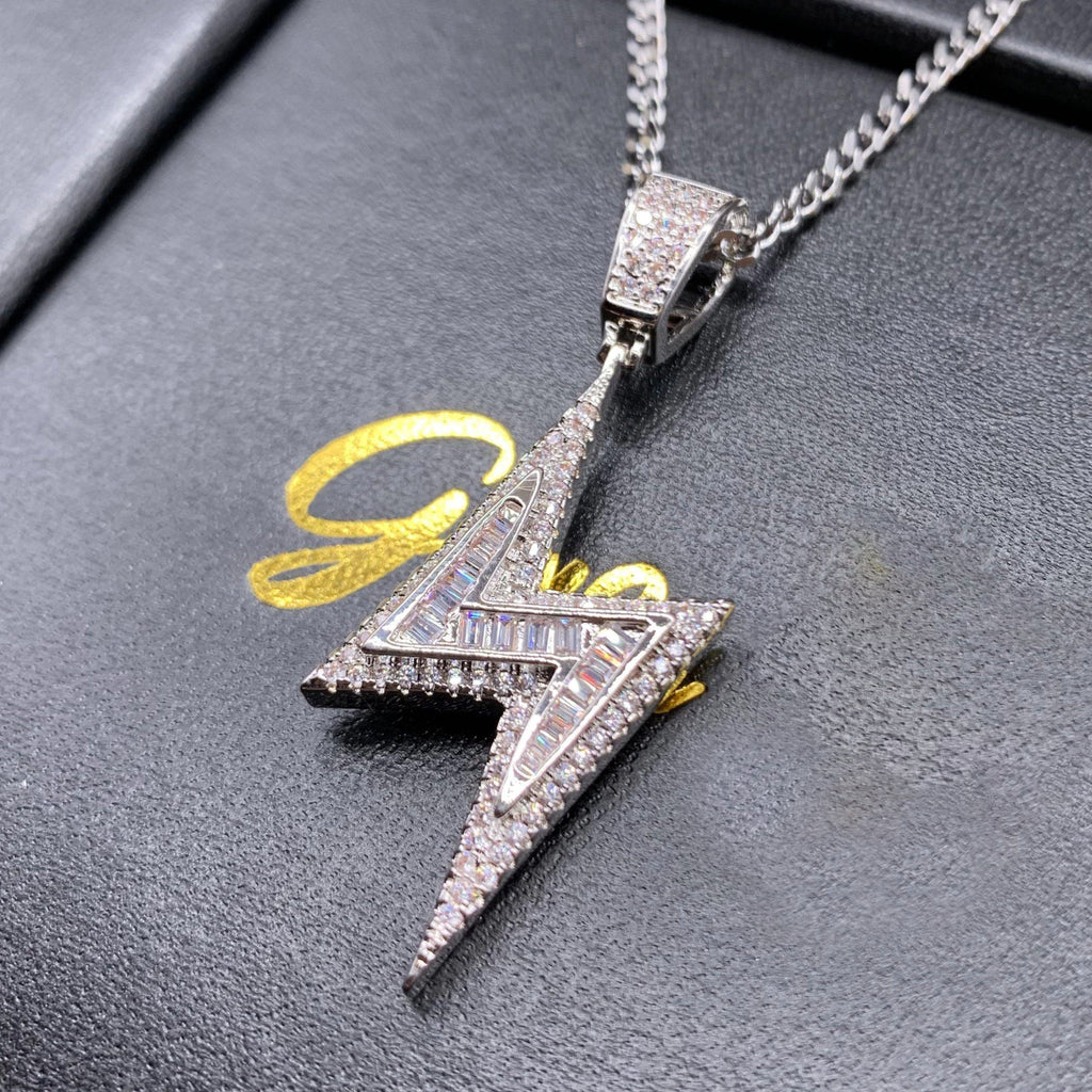 Baguette Iced Lightning Pendant