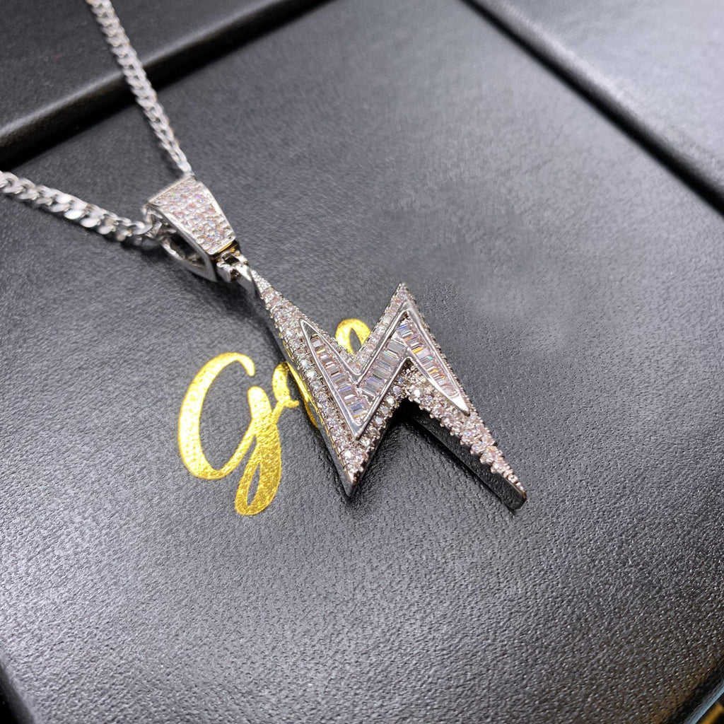 Baguette Iced Lightning Pendant