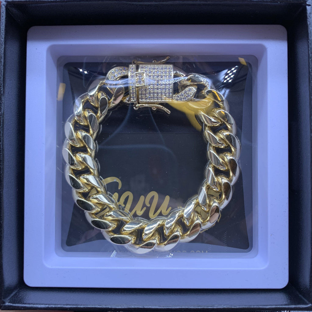 Iced Lock Cuban Link Bracelet