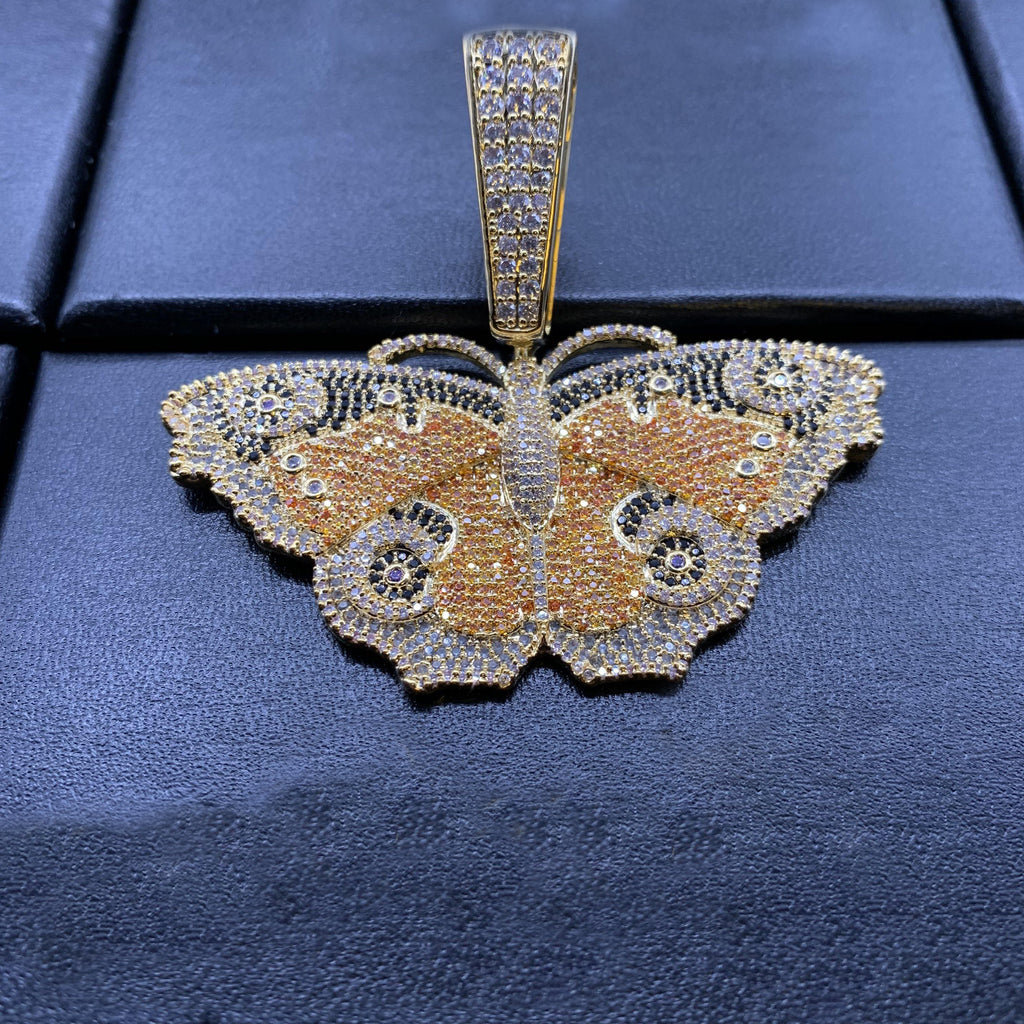 18K Gold-Plated Micro Inlay  AAA CZ Butterfly Pendant