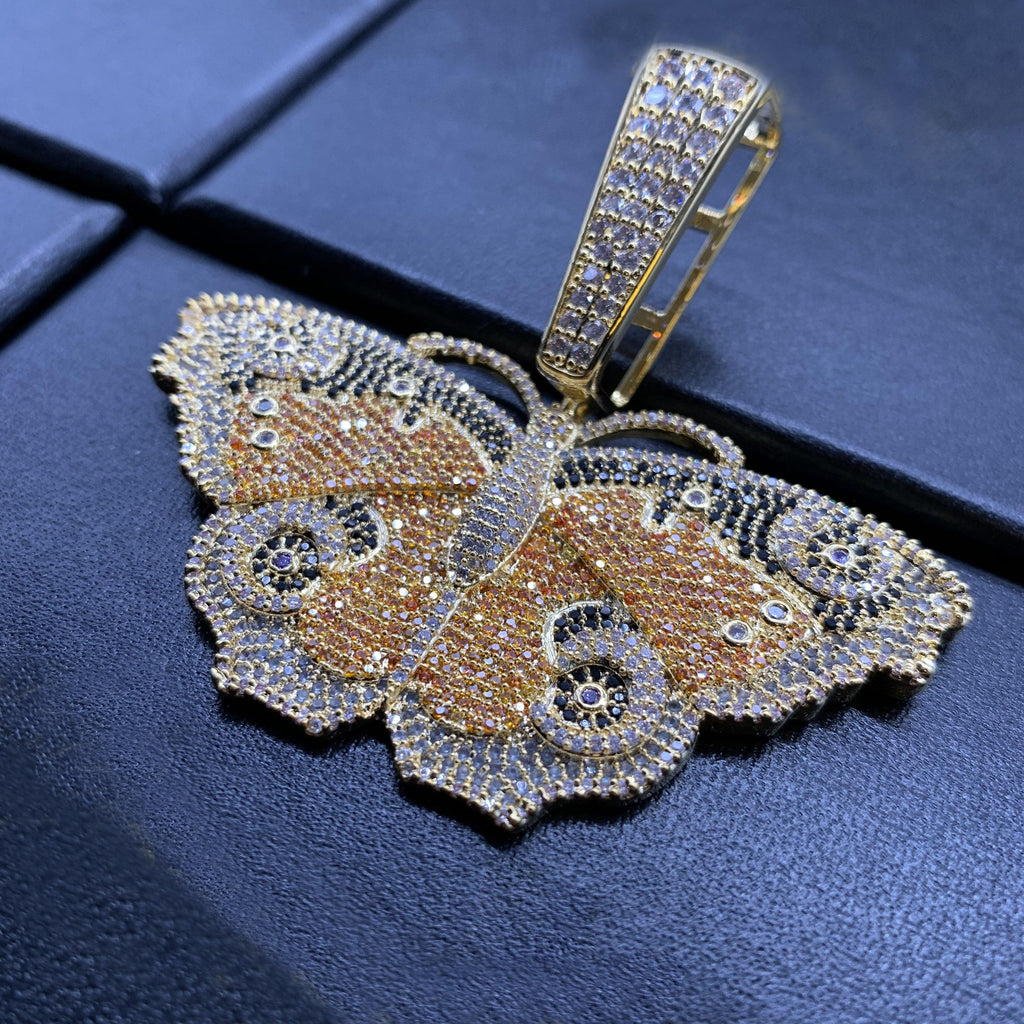 18K Gold-Plated Micro Inlay  AAA CZ Butterfly Pendant