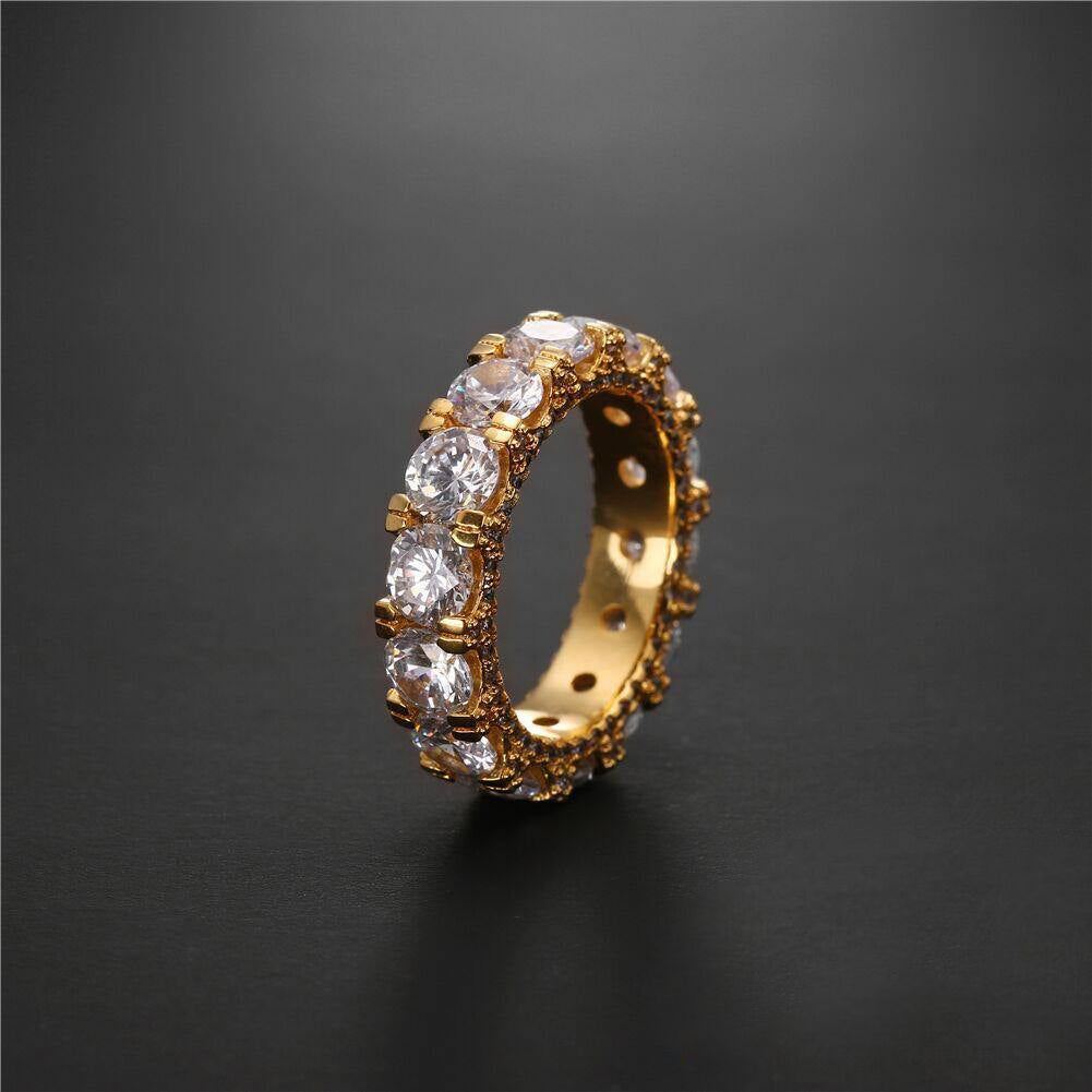 5mm 1" 18K Gold-Plated AAA CZ  Ring