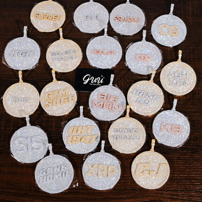 CUSTOM LETTER NECKLACE 3D BIG DISC