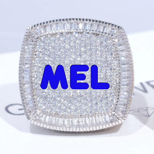 CUSTOM LETTER 3D ICED RING