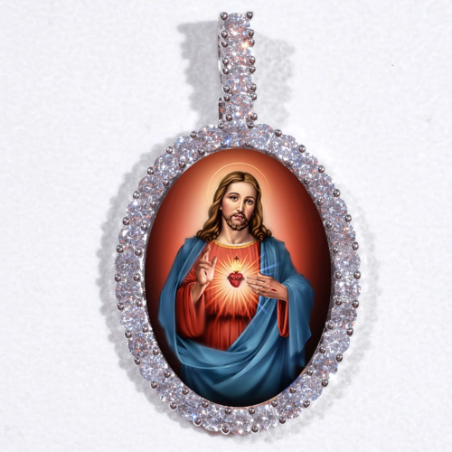 Large 3D Oval Custom Picture Pendant