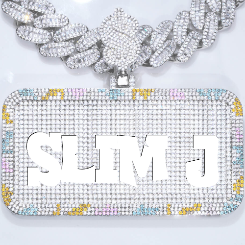 CUSTOM LETTER NECKLACE 3D COLORFUL SQUARE
