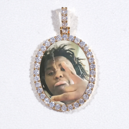 3D Oval Custom Picture Pendant
