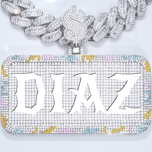 CUSTOM LETTER NECKLACE 3D COLORFUL SQUARE