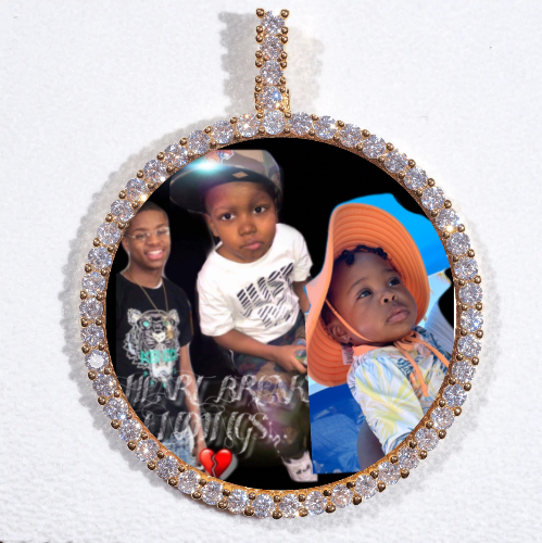 LARGE 3D CIRCLE CUSTOM PICTURE PENDANT