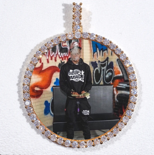 LARGE 3D CIRCLE CUSTOM PICTURE PENDANT