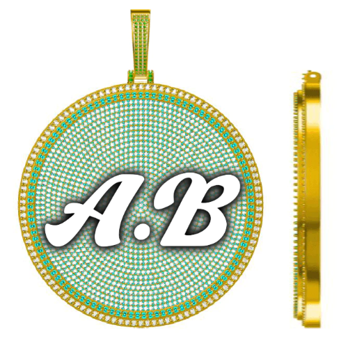 CUSTOM LETTER NECKLACE 3D BIG DISC