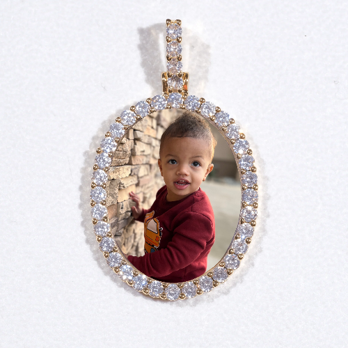 3D Oval Custom Picture Pendant