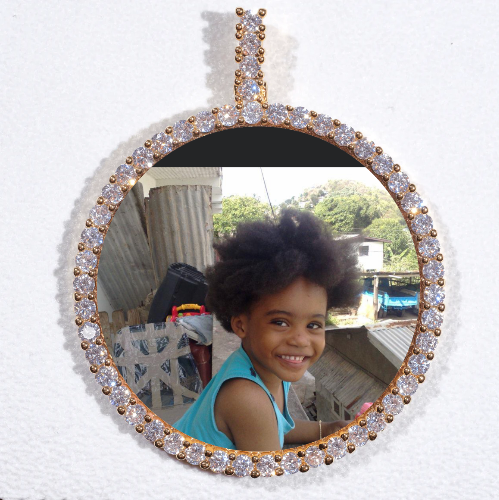 LARGE 3D CIRCLE CUSTOM PICTURE PENDANT