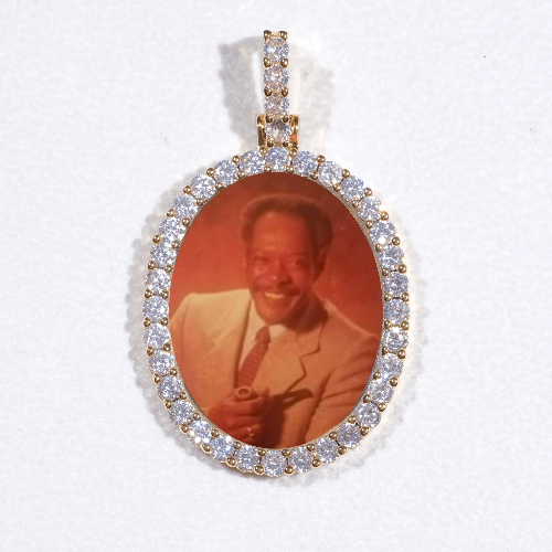 3D Oval Custom Picture Pendant