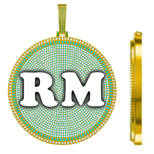 CUSTOM LETTER NECKLACE 3D BIG DISC