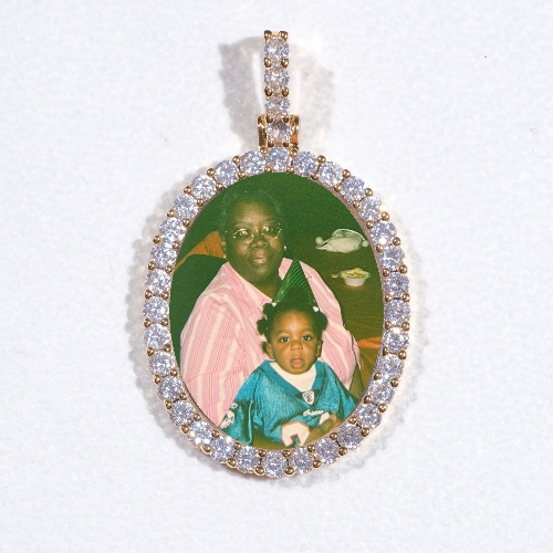 3D Oval Custom Picture Pendant