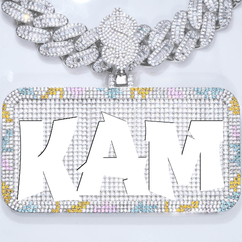 CUSTOM LETTER NECKLACE 3D COLORFUL SQUARE
