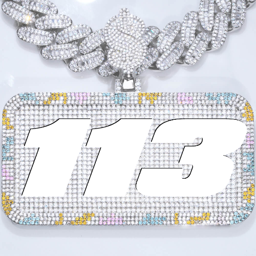 CUSTOM LETTER NECKLACE 3D COLORFUL SQUARE