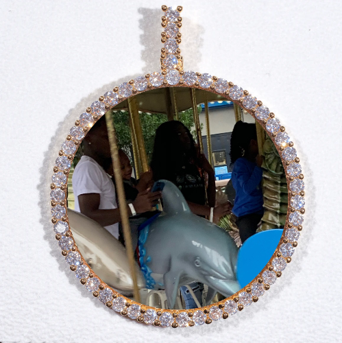 LARGE 3D CIRCLE CUSTOM PICTURE PENDANT