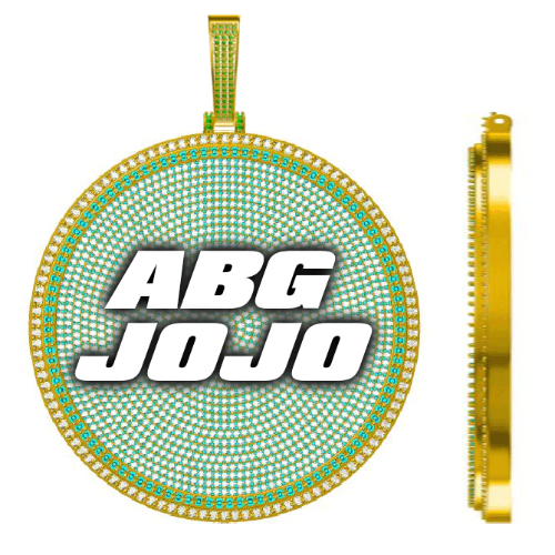 CUSTOM LETTER NECKLACE 3D BIG DISC