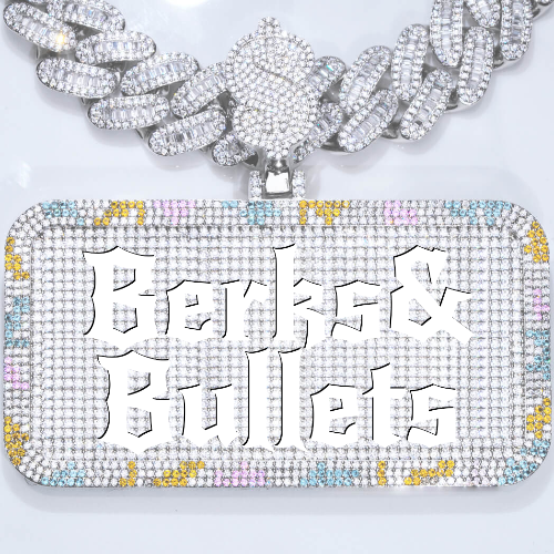 CUSTOM LETTER NECKLACE 3D COLORFUL SQUARE