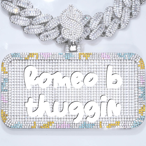 CUSTOM LETTER NECKLACE 3D COLORFUL SQUARE