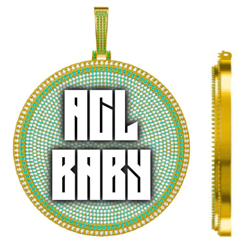 CUSTOM LETTER NECKLACE 3D BIG DISC