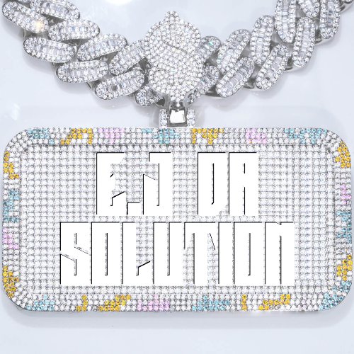 CUSTOM LETTER NECKLACE 3D COLORFUL SQUARE