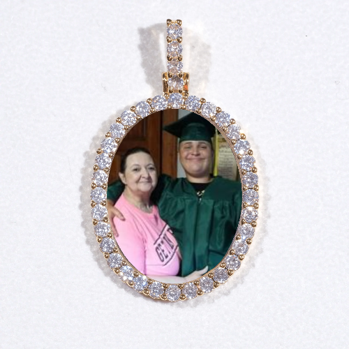 3D Oval Custom Picture Pendant