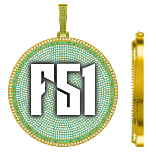 CUSTOM LETTER NECKLACE 3D BIG DISC