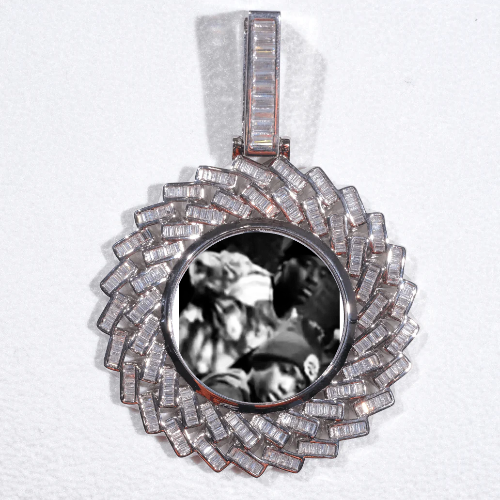 Large 3D Baguette Custom Picture Pendant