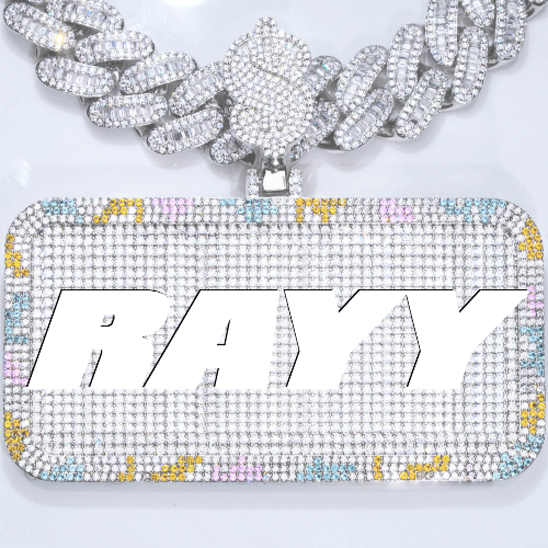 CUSTOM LETTER NECKLACE 3D COLORFUL SQUARE