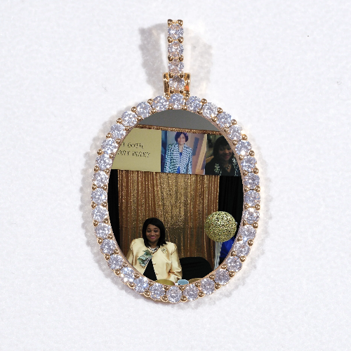 3D Oval Custom Picture Pendant