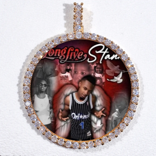 LARGE 3D CIRCLE CUSTOM PICTURE PENDANT