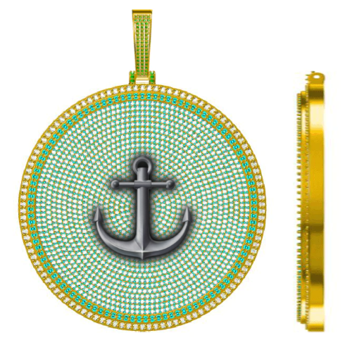 CUSTOM LETTER NECKLACE 3D BIG DISC