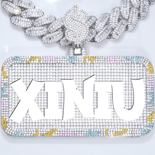 CUSTOM LETTER NECKLACE 3D COLORFUL SQUARE